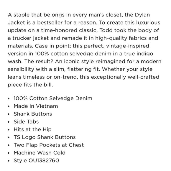 Todd Snyder Selvedge Denim Dylan Jacket – Size L P13 - Picture 2 of 10